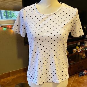White Stag Black Polka Dot Short Sleeve Tee